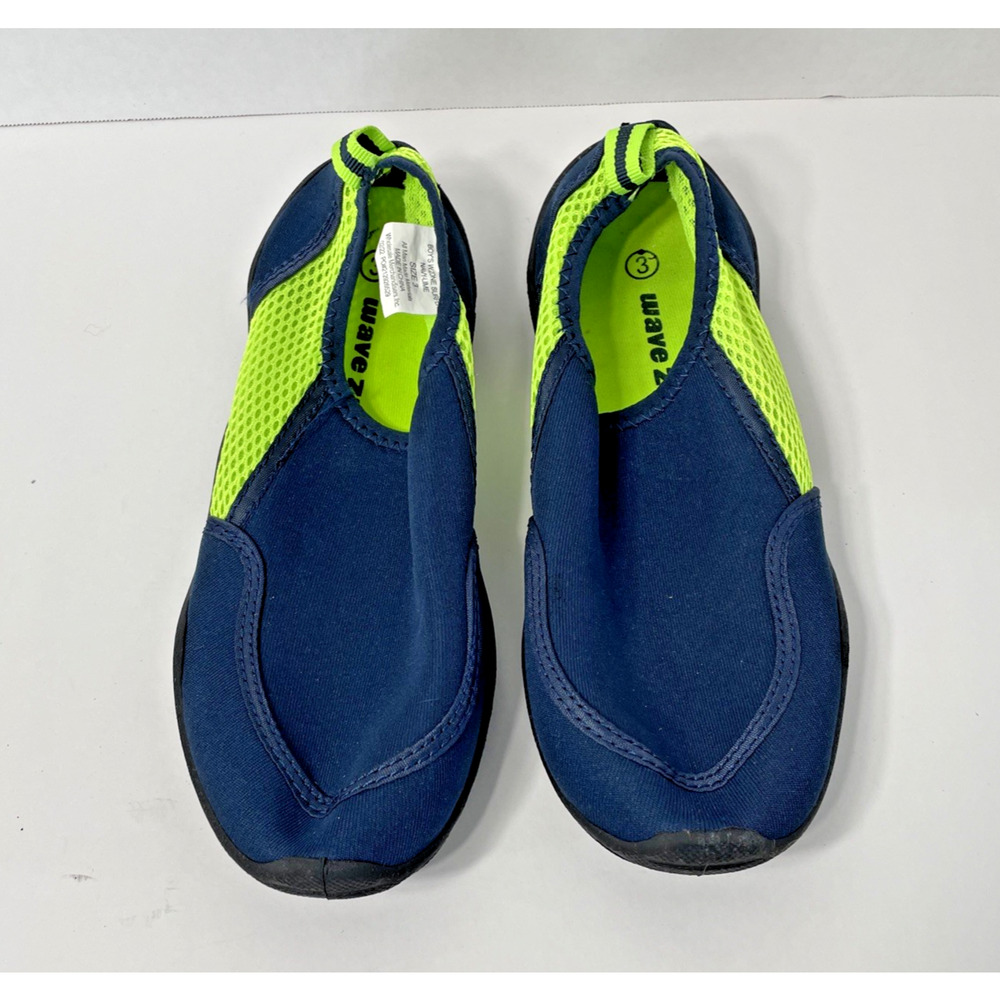 Wave Zone Boys Navy & Lime Green Water Shoes Size 3